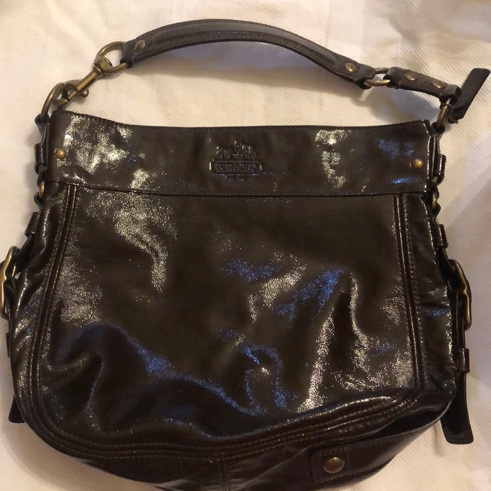 Espresso Brown Leather Coach Purse